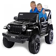 Carro Elétrico Infantil a Bateria 12V, 4x4 Off Road, 2 Assentos com Controle Remoto, SHS, Preto