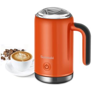 Espumador Elétrico de Leite 350 mL, Aço Inoxidável, 110v, SUNMAKI 3050 Orange, Laranja