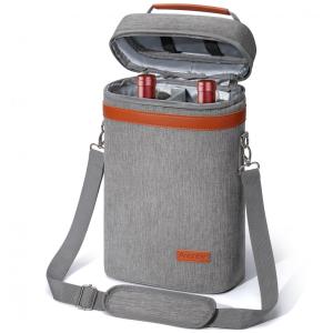 Sacola Térmica para 2 Garrafas de Vinho, à Prova de Vazamentos, Isolada para Viagem, Piquenique, Praia, Jantar, Festa, Presentes de Natal