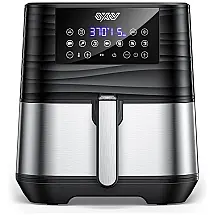 AirFryer 5,5L Litros com 7 Predefinições, 1700W 110V, INNSKY 55SA1US, Prateada e Preta