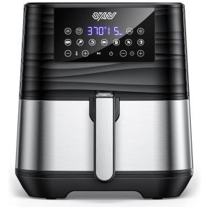 AirFryer 5,5L Litros com 7 Predefinições, 1700W 110V, INNSKY 55SA1US, Prateada e Preta