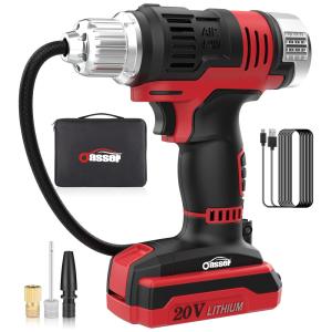 Oasser Mini Compressor de Ar Elétrico Automotivo Portátil 12V 120 PSI c, Manômetro Digital