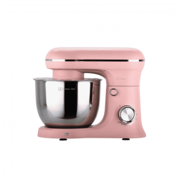 Batedeira Planetária Retrô CULINARY CHEF Rosa 8 Velocidades 4,5L 300W Bowl Inox Braço Basculante Antiderrapante 110V