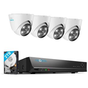 Reolink Sistema de Câmeras de Segurança 4K 8MP PoE IP 8 Canais, 4 PCS