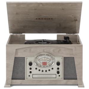 Vitrola Toca-Discos Medley, 3 Velocidades com Bluetooth, Rádio AM/FM, CD Player, Deck de Cassete e Aux-in,CR7015A-GY Crosley