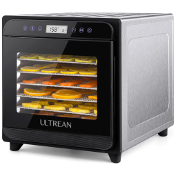 Desidratador de Alimentos com 8 Bandejas, Painel Digital de Controle, 600W, 110v, ULTREAN KYS 208A, Preto