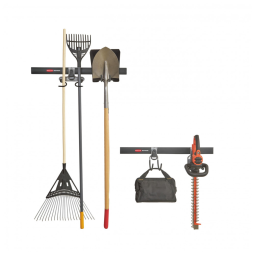 Kit de Ganchos Organizadores para Garagem 2 Trilhos e 4 Ganchos Rubbermaid