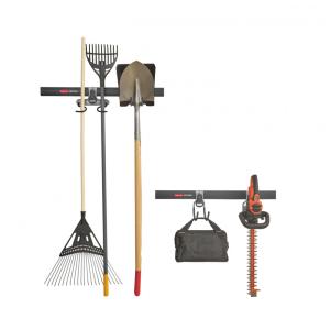 Kit de Ganchos Organizadores para Garagem 2 Trilhos e 4 Ganchos Rubbermaid