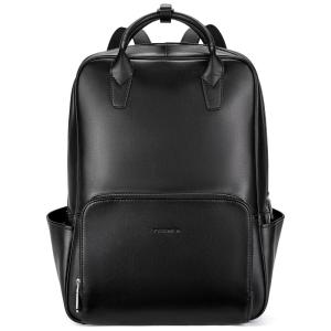Mochila de Couro para Laptop Feminina, BOSTANTEN, Preto