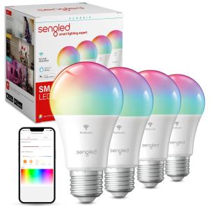 Lâmpada LED Colorida Inteligente Wi Fi, Controle de Voz, 800LM, 60W, 4 Un, SENGLED W31 N15, Azul