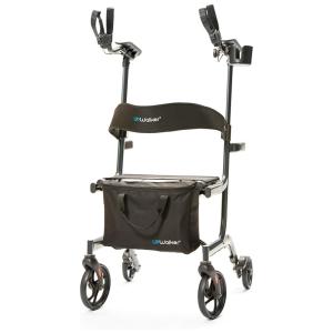 Andador Adulto Idoso com Freios de Loop Apoio de Braço, Cesto e Freios de Loop, Suporta até 136 quilos, LIFEWALKER, Preto