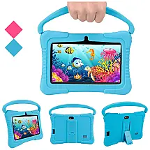 Tablet Infantil 7 Educativo com Controle de Pais, WiFi e Câmera Dupla, 1GB RAM, Veidoo, Rosa