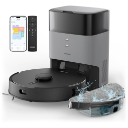 Aspirador Robô com Esvaziamento Automático, Autonomia da Bateria de 3H e Compatível com Alexa, 110V, AIRROBO T20+, Preto e Cinza