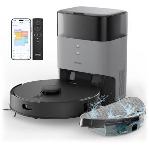 Aspirador Robô com Esvaziamento Automático, Autonomia da Bateria de 3H e Compatível com Alexa, 110V, AIRROBO T20+, Preto e Cinza