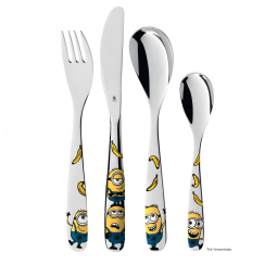 Conjunto de Talheres Infantis 4 Peças em Aço Inoxidável, Minions, WMF