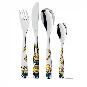 Conjunto de Talheres Infantis 4 Peças em Aço Inoxidável, Minions, WMF