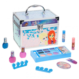 Kit de Maquiagem Infantil com Mais de 10 Peças e Não Tóxico para Crianças de 3 a 10 Anos, Townley Girl Frozen, Azul e Rosa