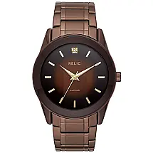 Relógio Masculino Analógico Quartzo de Aço Inoxidável, RELIC BY FOSSIL ZR77312, Marrom