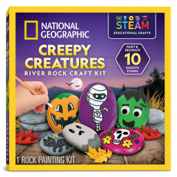 Kit de Pintura Rupestre de Assombrar para o Halloween com 10 Pedras e 10 Tintas, National Geographic