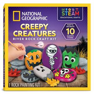 Kit de Pintura Rupestre de Assombrar para o Halloween com 10 Pedras e 10 Tintas, National Geographic