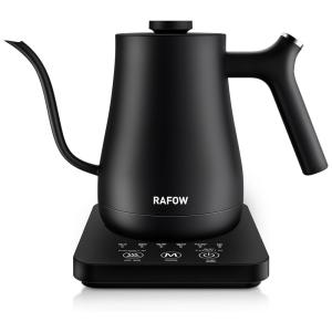 Chaleira Elétrica 800mL com Controle de Temperatura, Aquecimento Rápido, 5 Predefinições e Painel Digital, 1200W, Rafow, Preto Fosco