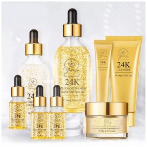 Youth Lux Kit Skincare Cuidados com a Pele em 24K Anti Envelhecimento 8 Produtos, GENERIC, Dourado