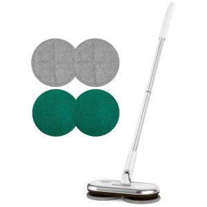 Esfregão Mop Elétrico sem Fio à Bateria com 6 Acessórios Extras, 110v, GOBOT, Branco