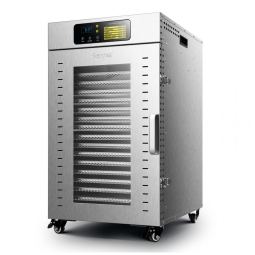 Desidratador de Alimentos em Aço Inoxidável com 18 Bandejas, Temporizador Ajustável e Controle de Temperatura, 110V 1500W, Septree, Prata