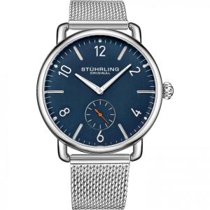Stuhrling Mens Dress Watch with Stainless Steel Mesh Band Quartz 42mm Classic Dress Watch