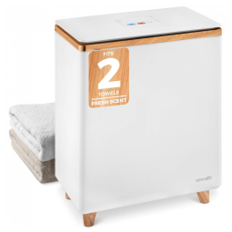 Aquecedor de toalhas retangular de luxo - aquecedor de banheiro spa com fragrância personalizada. Desligamento