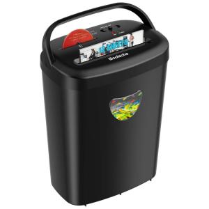 Fragmentadora de Papel 12 Folhas com Corte Transversal para Escritório, 110V, Woolsche, Preta