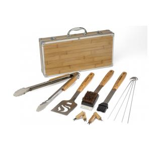 Kit Estojo Grill, Churrasco de Bambu 13 Peças, CUISINART CGS 7014, Marrom Claro