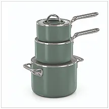 Ninja NeverQuit 6-Piece Ceramic Cookware Set. Forest Sage. CQ19006GN6 Forest Sage 6-piece