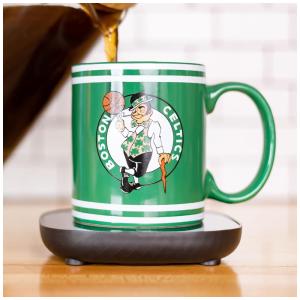Aquecedor de Caneca, Tema Boston Celtics da NBA com Desligamento Automático, Inclui Caneca, 16W, Uncanny Brands, Verde