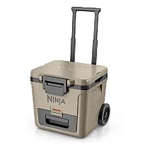 Caixa Térmica com Rodas Ninja FrostVault 28 L Bege Gaveta Dry Zone Isolada