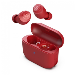Fones de Ouvido Bluetooth com Estojo de Carregamento e Resistência ao Suor IPX4, JLab Go Air Pop, Vermelho