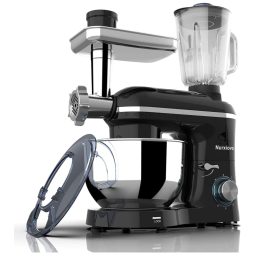 Nurxiovo Batedeira 3 em 1, 850W 6 Velocidades Aço inoxidável 6L Preto 110V