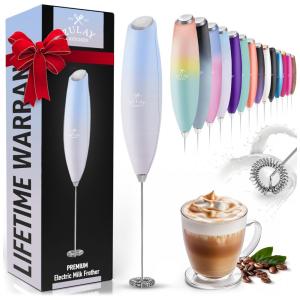 Espumador Elétrico de Leite a Bateria, e, ZULAY KITCHEN No Stand 12,500 RPM, Azul