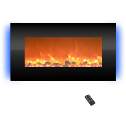 Lareira Elétrica de Embutir A45x77L com Controle Remoto, Luz LED e Chama Ajustável, 110v, NORTHWEST 80 BL31 2001, Preto