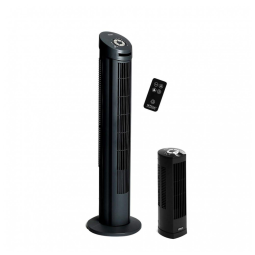 Ventilador de Torre com 4 Velocidades, Controle Remoto e Silencioso, 110V 60W, SEVILLE CLASSICS EHF10130B, Preto