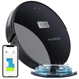 Aspirador de Pó Robô 2 em 1 com Esfregão Controlado por APP e Sucção Forte 2700PA, 110V, HONITURE Q5, Preto