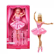 Barbie Signature Ballet Wishes boneca fashion colecionável Mattel loira vestido bailarina rosa corpo articulado JBJ10 2025