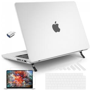 Tuiklol Capa Rígida MacBook Pro 14" Transparente – Modelos A3434, A3112, A3401, A3185, A2918, A2992, A2779, A2442 com Suporte e Protetor