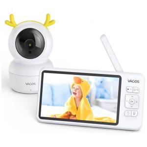 Babá Eletrônica com Câmera e Monitor sem Wi Fi HD e Alerta de Movimento, VOX, VACOS, Branca