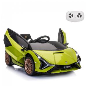 TOBBI Carrinho, Carro Elétrico Lamborghini, 1 lugar, 12V, c, controle remoto, USB MP3, 5 km, h, 2 a 6 anos, Verde