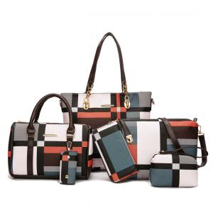 Conjunto de Bolsas Femininas 6 Peças com Carteira, 2E youth, Verde Estampado