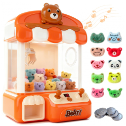Máquina de Garra Vermelha nicknack – Mini Arcade Infantil com 10 Pelúcias, 10 Moedas e Cabo USB