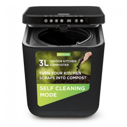 Composteira Elétrica de Cozinha 3L para Ambiente Interno com Funções de Secagem, Trituração e Resfriamento, 110V, Nutrichef, Preta