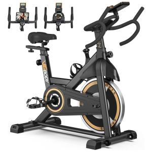 Bicicleta Ergométrica com Monitor Digital e Assento Ajustável, VIGBODY, Preto