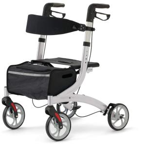 Andador Adulto Idoso com Apoio de Braço, Assento Acolchoado e Cesto, Suporta até 136 kg, MEDLINE, Prateado